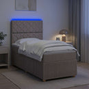 vidaXL LED Boxspring Ágy Mattal Tópszínű 90 x 190 cm Szövet
