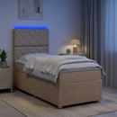 vidaXL LED Boxspring Ágy Mattal Krémszínű 80 x 200 cm Szövet