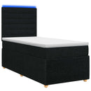 vidaXL LED Boxspring Ágy Mattal fejtámlával Fekete 100 x 200 cm Szövet