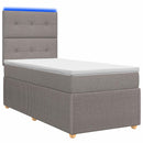 vidaXL LED Boxspring Ágy Mattal Tópszínű 100 x 200 cm Szövet