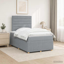 vidaXL LED Boxspring Ágy Mattal Világosszürke 120 x 190 cm Szövet