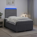vidaXL LED Boxspring Ágy Mattal Világosszürke 120 x 190 cm Szövet