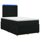 vidaXL LED Boxspring Ágy Mattal fejtámlával Fekete 120 x 190 cm Szövet