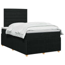 vidaXL LED Boxspring Ágy Mattal fejtámlával Fekete 120 x 190 cm Szövet