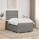 vidaXL LED Boxspring Ágy Mattal Tópszínű 120 x 190 cm Szövet