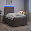 vidaXL LED Boxspring Ágy Mattal Tópszínű 120 x 190 cm Szövet