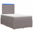 vidaXL LED Boxspring Ágy Mattal Tópszínű 120 x 190 cm Szövet