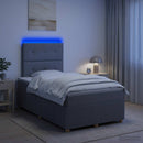 vidaXL LED Boxspring Ágy Mattal Világosszürke 120 x 190 cm Szövet