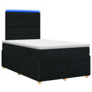 vidaXL LED Boxspring Ágy Mattal fejtámlával Fekete 120 x 190 cm Szövet