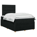 vidaXL LED Boxspring Ágy Mattal fejtámlával Fekete 120 x 190 cm Szövet