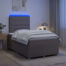 vidaXL LED Boxspring Ágy Mattal Tópszínű 120 x 190 cm Szövet
