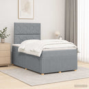 vidaXL LED Boxspring Ágy Mattal Világosszürke 120 x 190 cm Szövet