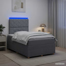 vidaXL LED Boxspring Ágy Mattal Világosszürke 120 x 190 cm Szövet