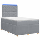 vidaXL LED Boxspring Ágy Mattal Világosszürke 120 x 190 cm Szövet