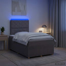 vidaXL LED Boxspring Ágy Mattal Tópszínű 120 x 190 cm Szövet