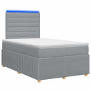 vidaXL LED Boxspring Ágy Mattal Világosszürke 120 x 200 cm Szövet