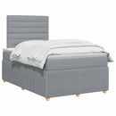 vidaXL LED Boxspring Ágy Mattal Világosszürke 120 x 200 cm Szövet