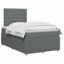 vidaXL LED Boxspring Ágy Mattal Sötétszürke 120 x 200 cm Szövet