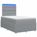 vidaXL LED Boxspring Ágy Mattal Világosszürke 120 x 200 cm Szövet
