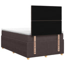 vidaXL LED Boxspring Ágy Mattal Sötét Barna 120 x 200 cm Szövet