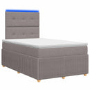 vidaXL LED Boxspring Ágy Mattal Tópszínű 120 x 200 cm Szövet