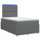 vidaXL LED Boxspring Ágy Mattal Sötétszürke 120 x 200 cm Szövet