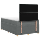 vidaXL LED Boxspring Ágy Mattal Sötétszürke 120 x 200 cm Szövet