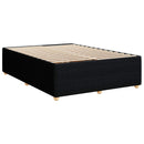 vidaXL LED Boxspring Ágy Mattal fejtámlával Fekete 140 x 190 cm Szövet