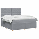 vidaXL LED Boxspring Ágy Mattal Világosszürke 140 x 200 cm Szövet