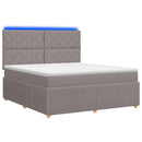vidaXL LED Boxspring Ágy Mattal Tópszínű 140 x 200 cm Szövet