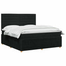 vidaXL LED Boxspring Ágy Mattal fejtámlával Fekete 160 x 200 cm Szövet