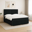 vidaXL LED Boxspring Ágy Mattal fejtámlával Fekete 180 x 200 cm Szövet