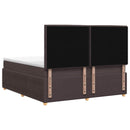 vidaXL LED Boxspring Ágy Mattal Sötét Barna 180 x 200 cm Szövet