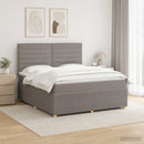 vidaXL LED Boxspring Ágy Mattal Tópszínű 140 x 190 cm Szövet
