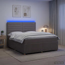 vidaXL LED Boxspring Ágy Mattal Tópszínű 160 x 200 cm Szövet