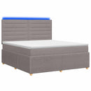 vidaXL LED Boxspring Ágy Mattal Tópszínű 180 x 200 cm Szövet