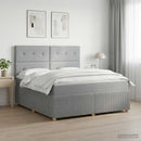 vidaXL LED Boxspring Ágy Mattal Világosszürke 180 x 200 cm Szövet