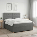 vidaXL LED Boxspring Ágy Mattal Sötétszürke 180 x 200 cm Szövet