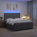 vidaXL LED Boxspring Ágy Mattal Sötétszürke 180 x 200 cm Szövet