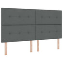 vidaXL LED Boxspring Ágy Mattal Sötétszürke 180 x 200 cm Szövet