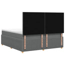 vidaXL LED Boxspring Ágy Mattal Sötétszürke 180 x 200 cm Szövet