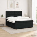 vidaXL LED Boxspring Ágy Mattal fejtámlával Fekete 140 x 190 cm Szövet