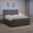 vidaXL LED Boxspring Ágy Mattal Tópszínű 180 x 200 cm Szövet