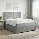 vidaXL LED Boxspring Ágy Mattal Világosszürke 140 x 200 cm Szövet