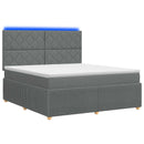 vidaXL LED Boxspring Ágy Mattal Sötétszürke 180 x 200 cm Szövet