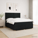 vidaXL LED Boxspring Ágy Mattal fejtámlával Fekete 180 x 200 cm Szövet