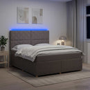 vidaXL LED Boxspring Ágy Mattal Tópszínű 180 x 200 cm Szövet