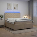 vidaXL LED Boxspring Ágy Mattal Krémszínű 180 x 200 cm Szövet