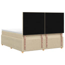 vidaXL LED Boxspring Ágy Mattal Krémszínű 180 x 200 cm Szövet