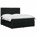 vidaXL LED Boxspring Ágy Mattal fejtámlával Fekete 200 x 200 cm Szövet
